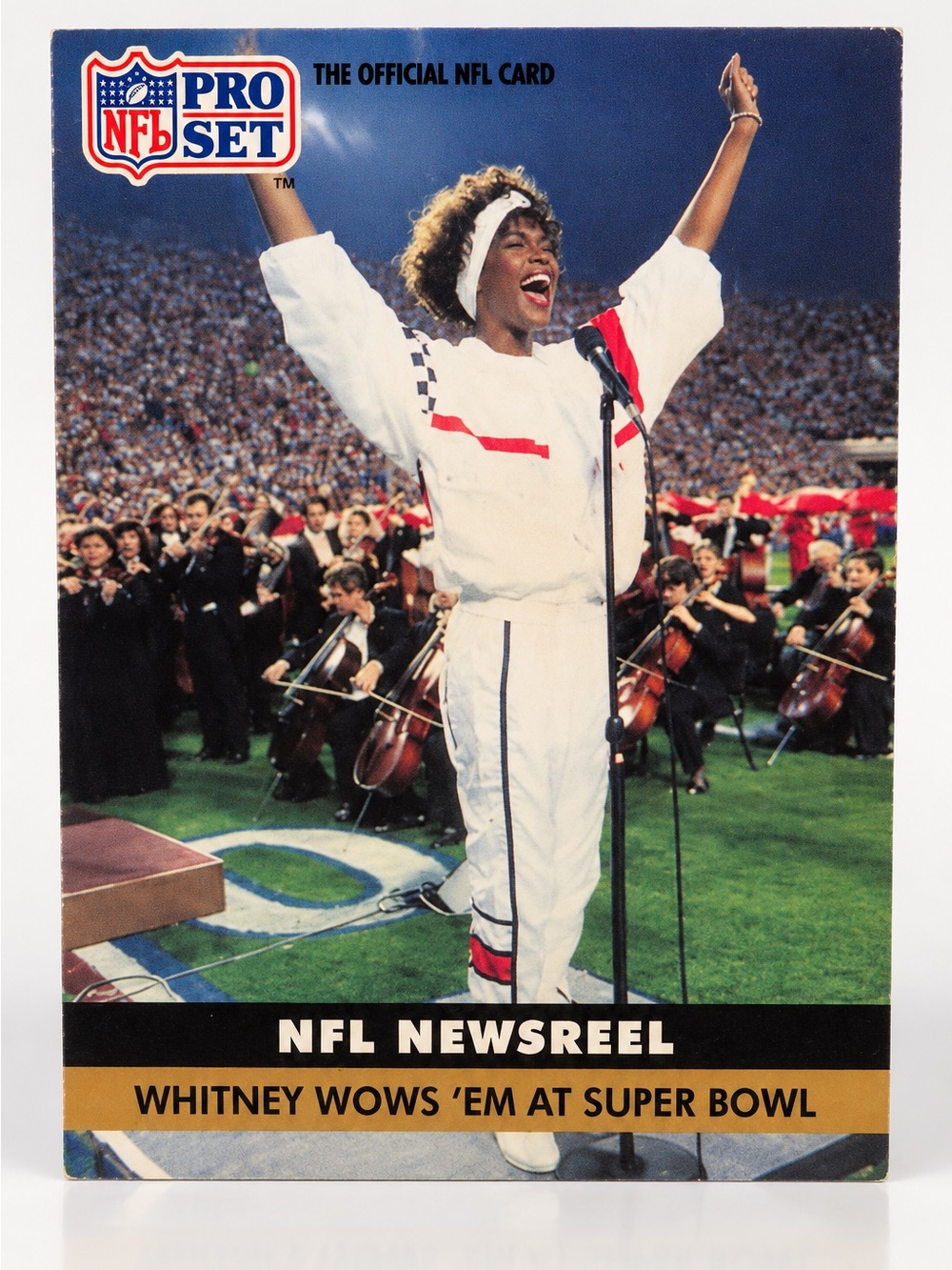VTG Whitney Houston 1991 NFL Pro Set #350 Super Bowl XXV National Anthem Card